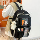 4pcs Canvas Backpack School Bags Set for Teenage Girls Students Female Bookbags