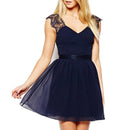 V-neck Sexy Sleeveless Tunic Dresses Women Solid Color Backless Chiffon Dress