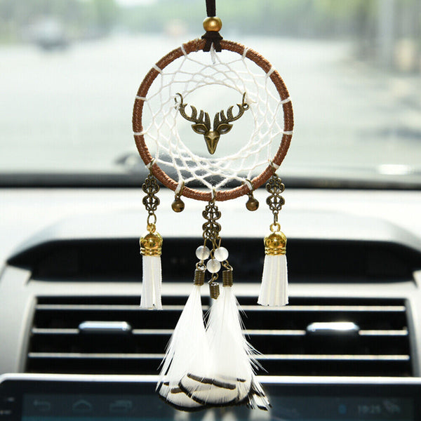 Decorative Feather Ornament Car Pendant Dream Catcher Hanging Wind Chimes