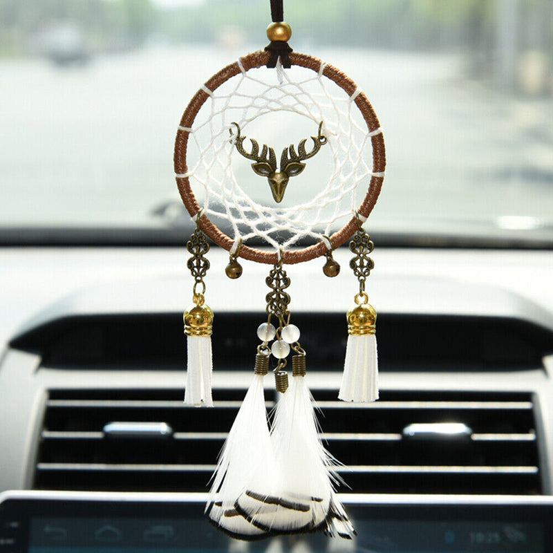 Decorative Feather Ornament Car Pendant Dream Catcher Hanging Wind Chimes