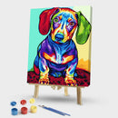 Painting By Numbers Kit DIY Color Dog Hand Painted Canvas Oil Art Picture