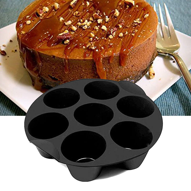 Silicone Air Fryer Molds 7-Cavity Cupcake Cake Muffin DIY Baking Cups Cake