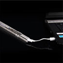 Stainless Steel Pocket Torch Lamp USB Rechargeable Penlight LED Flashlight