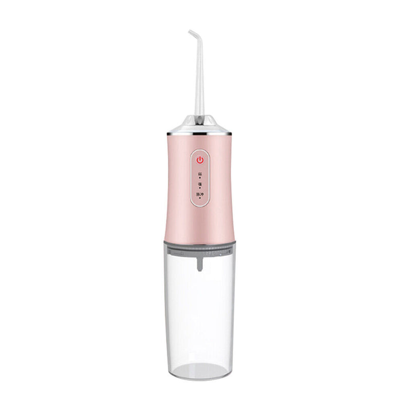 Oral Irrigator USB Rechargeable Water Flosser 300ML Teeth Cleaner (Pink) Newly