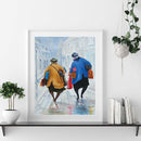 Two Old People Oil Paint by Numbers Hand Painted on Canvas for Home Decor