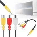 Speaker Male to Female Audio Cable Adapter Wire 3.5mm Jack to 3 RCA AV Cord