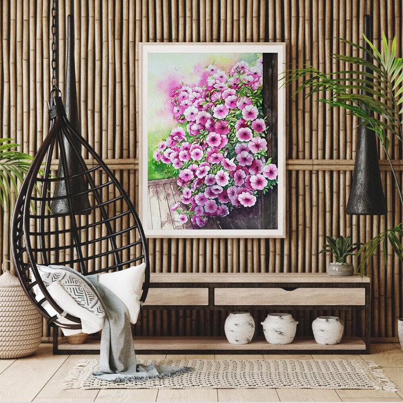 Drawing Paintwork Flower Home Wall Living Room Decoration 40x50cm Without Fra