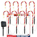 Solar Candy Cane Lights Waterproof Xmas Pathway Marker Lights with Stars