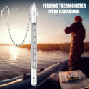Steel Fly Fishing Stream Water Temperature Fishing Thermometer with Carabiner