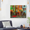 Colored Streets Frameless Picture Oil Paint By Numbers Hand Painted Picture