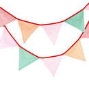 12 Flags 3.2M Striped Cotton Fabric Flag Banner Bunting Pennant Wedding