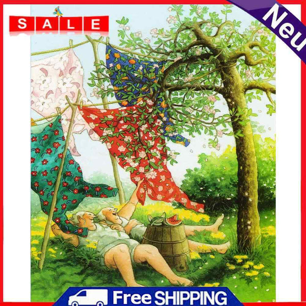 40x50cm Two Old Girlfriend Frameless Oil Paint By Numbers DIY Painting Craft Kit