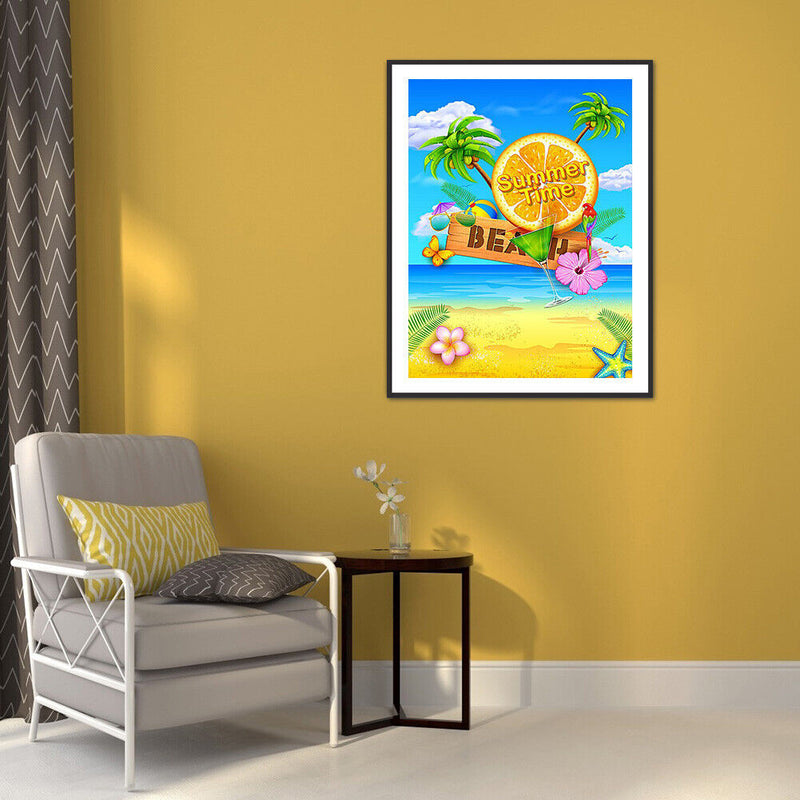5D Diamond Painting Kit DIY Beach Summer Full Square Drill Mosaic Picture Decor