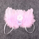 Baby Girl Feather Angel Wing Lace Flower Hairband Newborn Photo Prop (Pink1