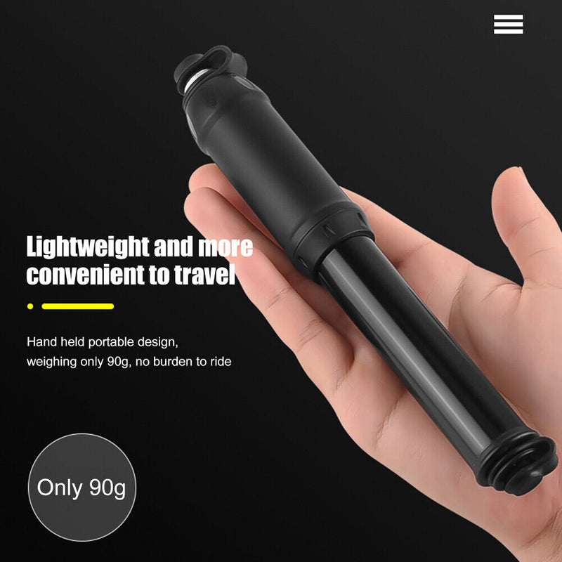 100PSI Mini Bike Pump Aluminum Alloy Bicycle Tire Inflator Portable Hand Pump