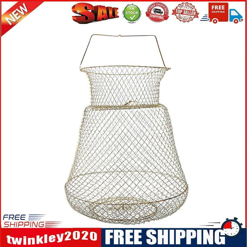Foldable Fish Protection Basket Portable Wire Fish Crab Starage Cage (25cm)