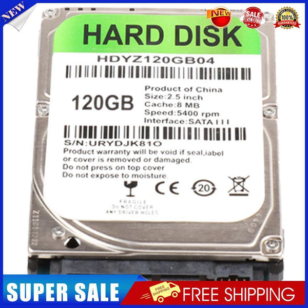 120GB Internal HDD 2.5 inch SATA III 5400RPM Hard Drive for Laptop Computer