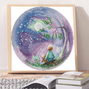 #A Look Up Moon Partial Cross Stitch 14CT DIY Printed Embroidery Kits Home Decor