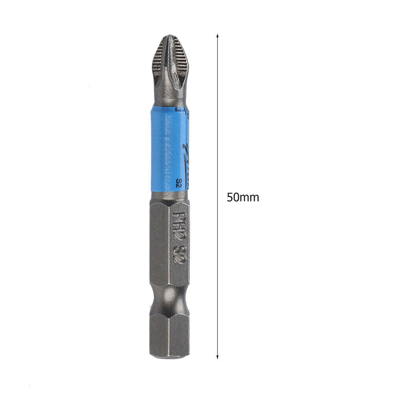 50mm PH2 S2 Cross Bit Drill Head Hex Shank Screwdriver Drill Bit (5pcs) Newly