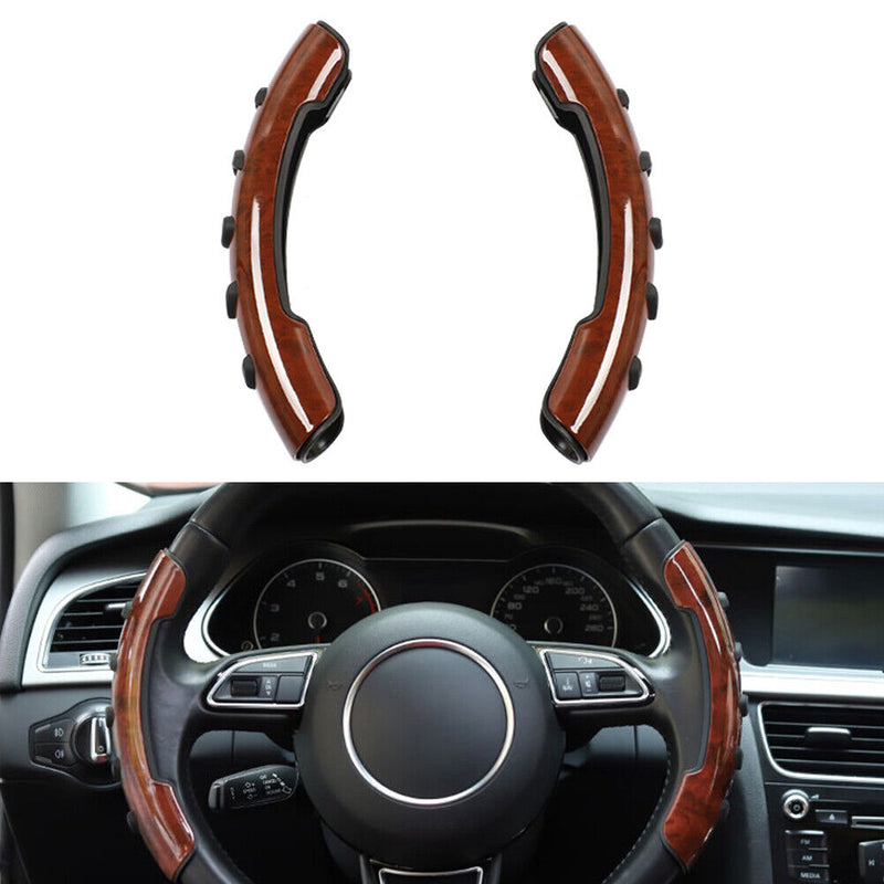 Car Steering Wheel Booster Cover Interior Accessories (Peach Wood Grain) Newly