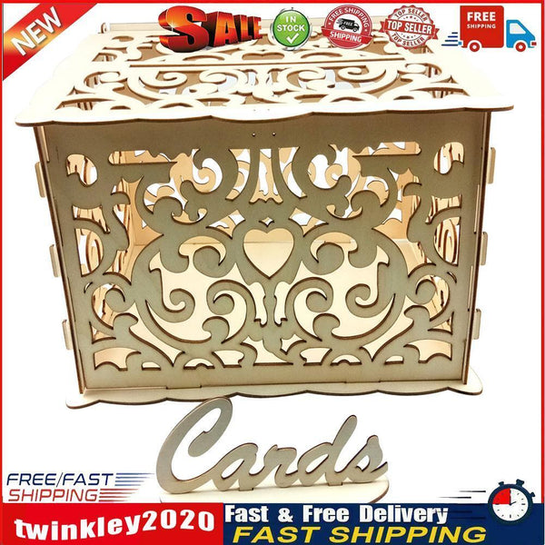 DIY Hollow Wooden Greeting Card Box Wedding Reception Supplies (JMO1774) Newly