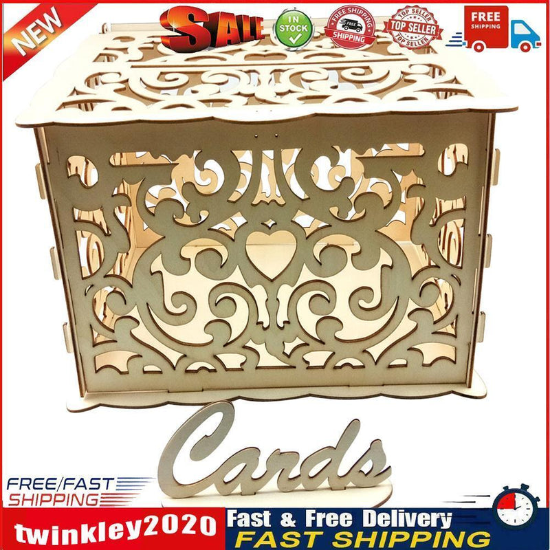 DIY Hollow Wooden Greeting Card Box Wedding Reception Supplies (JMO1774) Newly