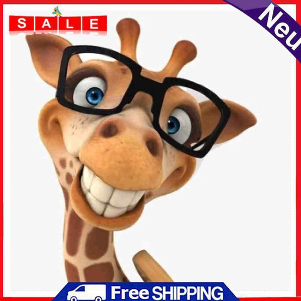 Giraffe with Glasses Oil Paint By Numbers DIY Coloring Cartoon Animal Pictures