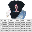 Independence Day Print Flamingo Tea T-Shirt (Black XL)