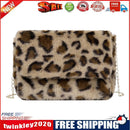 Autumn Plush Shoulder Tote Retro Women Animal Messenger Chain Bag (Leopard)