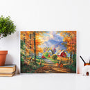 Full Cross Stitch 11CT Cotton Thread DIY Autumn Forest Printed Embroidery K