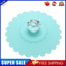 Lace Silicone Diamond Cup Lid Thermal Insulation Cup Cover (Baby Blue)