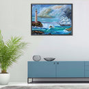 5D DIY Full Square Drill Diamond Painting Ship Lighthouse Home Decoration