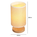 Bedside Table Lamp, Dimmable USB LED Light with Fabric Shade Wood Base (B) Newly