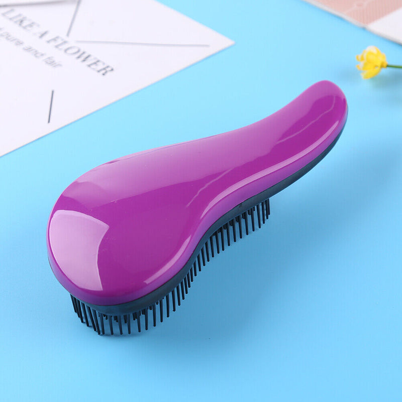 Hair Comb Detangle Hairbrush Massage Brush Curly Styling Tool (Purple)