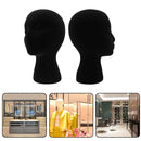 Female Styling EPS Flocking Head Mold Wig Glasses Holder Stand (Black) Newly