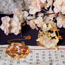 Pendant Chinese style Metal Tassel Book Clip Bookmark Pagination Mark Painted