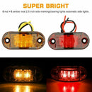 Red Amber Front Rear Side Marker Indicators Truck Trailer LED Lights 2.5"