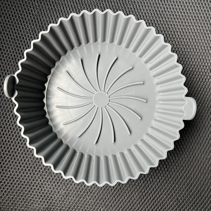 Silicone Air Fryer Liner Kitchen Baking Parchment Steamers Pads (Grey)