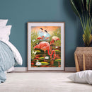 5D Diamond Painting Kit Sunset Flamingo Full Round Drill DIY Wall Crafts Mo