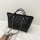 Embroidery Thread Chain Crossbody Tote Female Large Lattice Trending Handbag