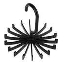 18 Hooks Necktie Scarf Belt Hanger Organizer Clothing Holder Rack(Black)