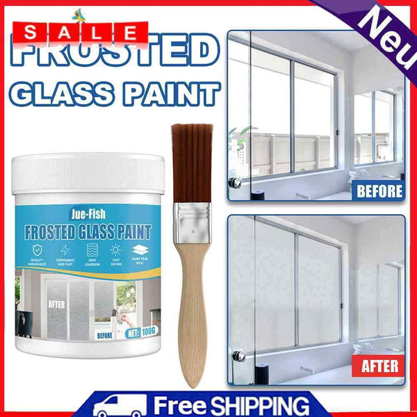 100g Milk Glass Adhesive Color with Brush, Window Privacy Screen for Office, Bathroom,