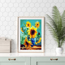 DIY Sunflower Painted On Canvas Artwork Oil Painting By Numbers Kit 40X50cm
