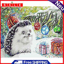 Frameless Hand Painted Picture DIY Snowing Hedgehog Painting By Numbers Craft