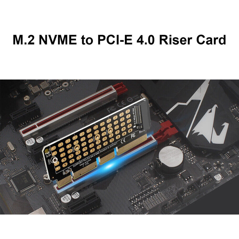 SSD M.2 NVME to PCI-E 4.0 X4 Riser Card PCI-Express X4/X8/X16 M Key Adapter
