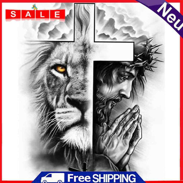 Oil Paint By Numbers Double Cross Frameless Picture Craft for Home Living Room