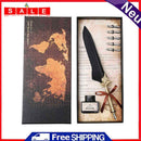 Aediea Retro Feather Dip Pen Writing Set Quill Pen Fountain Pen Gift Box
