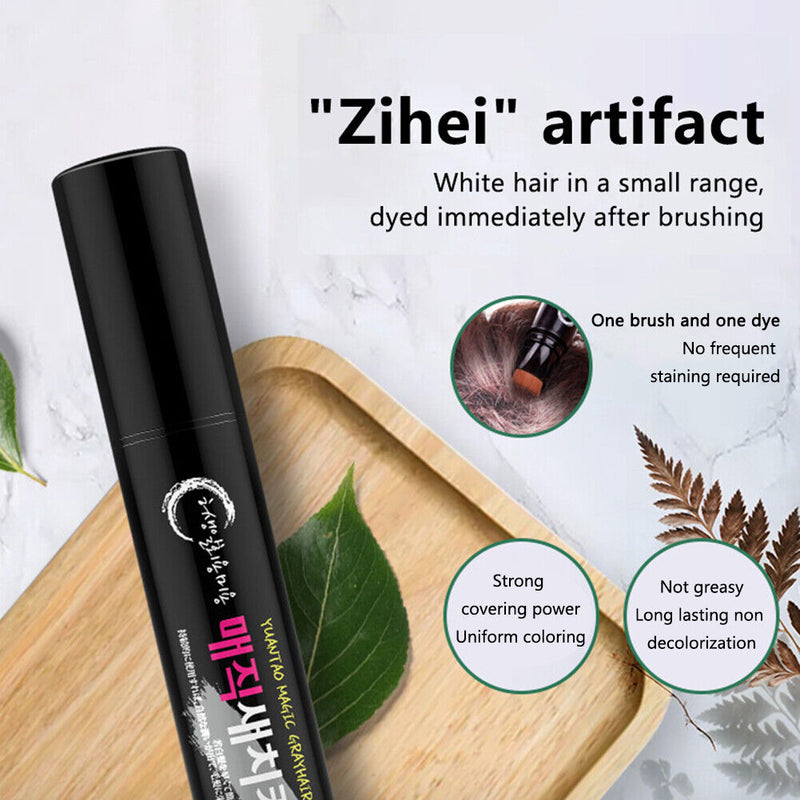 Disposable Hair Brush Brush Hair Dye Cover White Hair (Dark Brown)