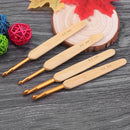 8pcs/set Bamboo Handle Crochet Hooks Craft Knitting Needles Sewing Tool Kit