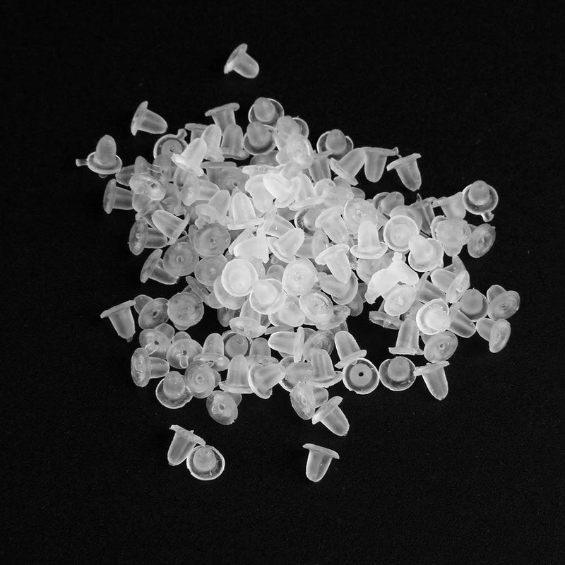 200pcs 4mm Silicone Ear Plugs Earring Ear Nuts Jewelry Findings Newly